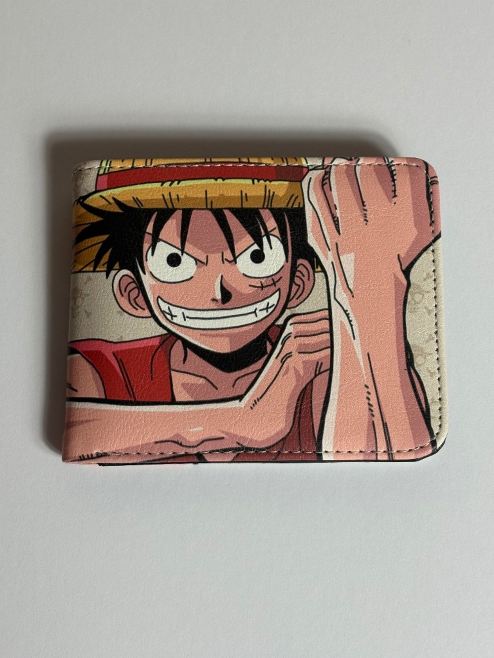 One Piece Luffy Faux Leather Wallet New Tan Red Anime Manga Zoro
